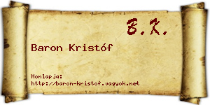 Baron Kristóf névjegykártya