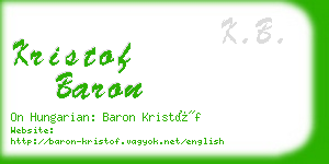 kristof baron business card